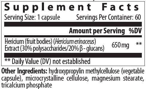 Ericio 650 mg | Criniera di leone - 60 capsule