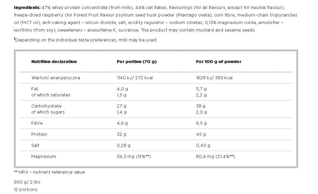 Farina d'avena Hi Protein 900 grammi