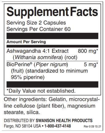 Ashwagandha ad alto assorbimento & Pepe nero | Con BioPerine - 120 capsule