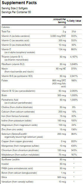 Softgel Multi ad alta potenza - 120 capsule di gel