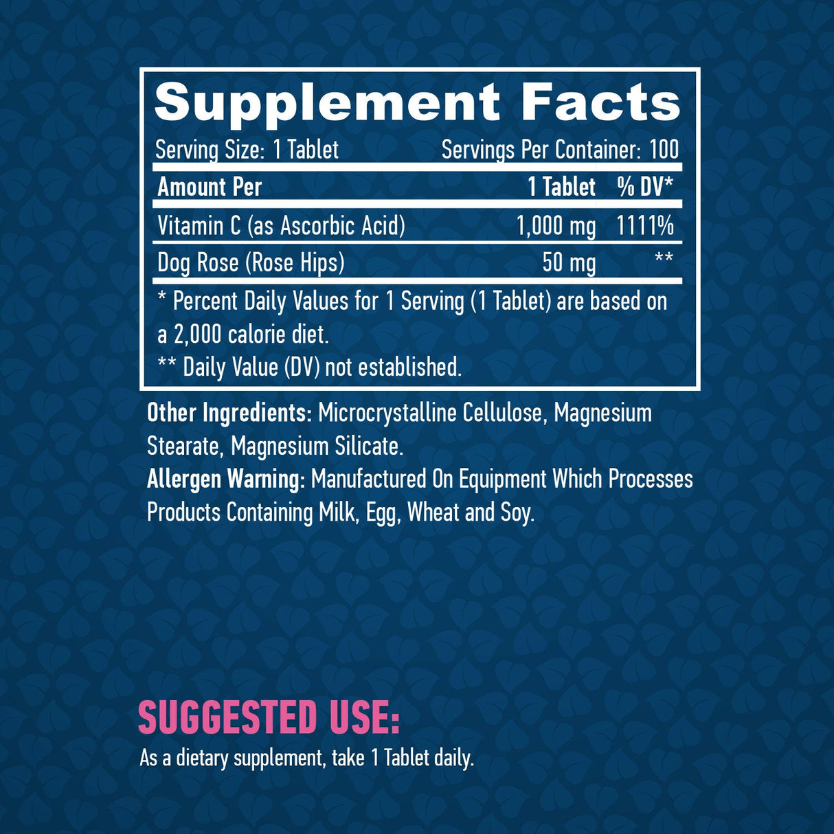 Vitamina C ad alta potenza 1.000 mg con rosa canina 100 compresse.