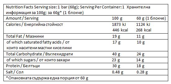 Barretta ad alto contenuto proteico/60 g