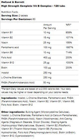 Alta resistenza | Complesso completo di vitamina B - 120 compresse