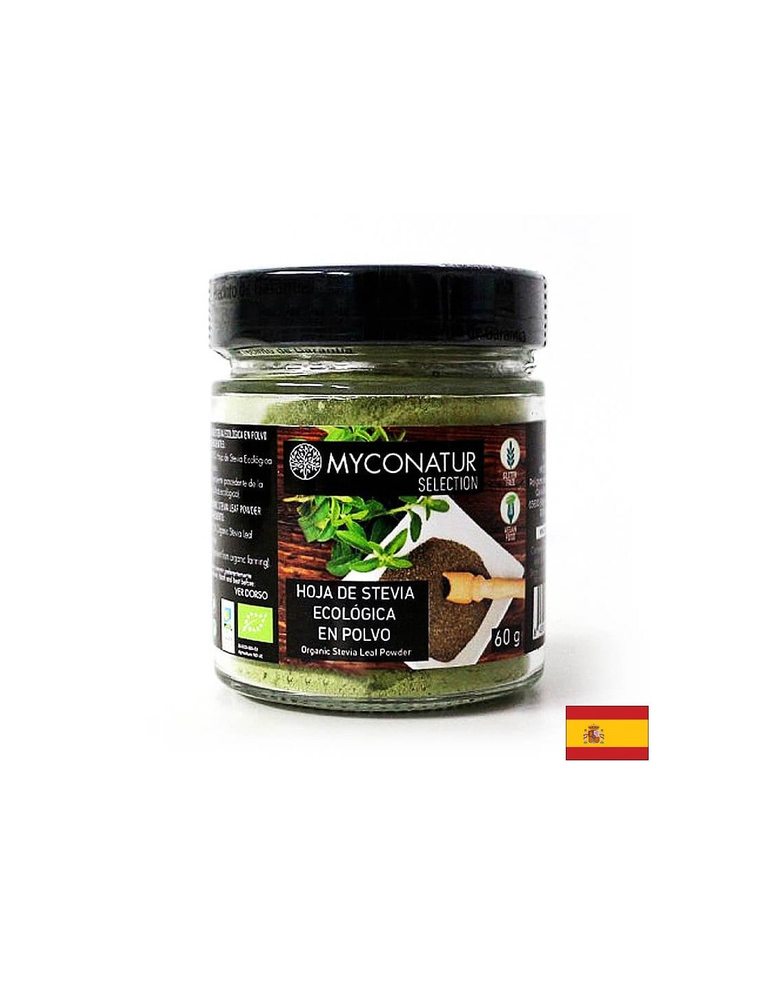 Hoja de stevia, Bio - Foglie di stevia biologica (polvere), 60 g <tc>Myconatur</tc>