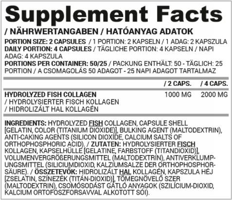 Collagene di pesce idrolizzato 500 mg | Dedicato alle Donne - 100 capsule