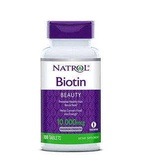 Biotin Maximum Strength 10,000 mcg. / 100 Tabs. - Nutra Best Europe