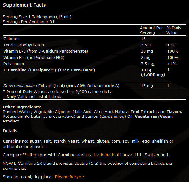 Liquido L -carnitina 1000 mg - 473 ml