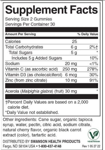 Caramelle gommose Immune Boost con acerola, zinco e vitamina C & D | Ciliegia - 60 Compresse Masticabili