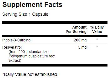Indolo-3-carbinolo con resveratrolo 200 mg-60 capsule