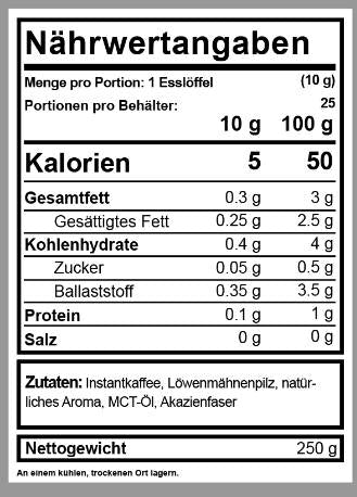 Caffè solubile - Carburante cerebrale - 250 grammi