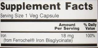 Ferro 18 mg Ferrochel - 120 capsule