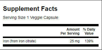 Ferro Citrato 25 mg - 60 capsule