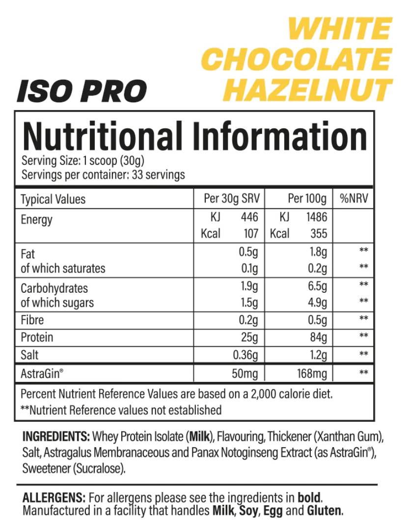 ISO Pro | 100% Proteine ​​del Siero di Latte Isolate - 1000 grammi