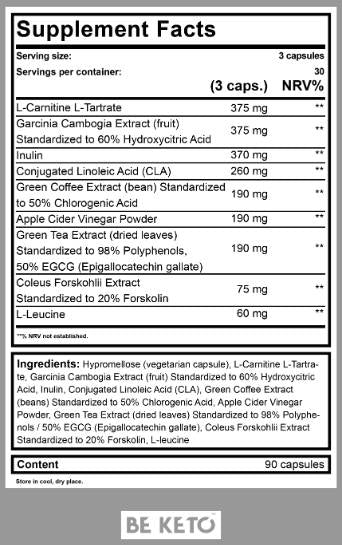 Bruciare cheto | con L-Carnitina - 90 capsule
