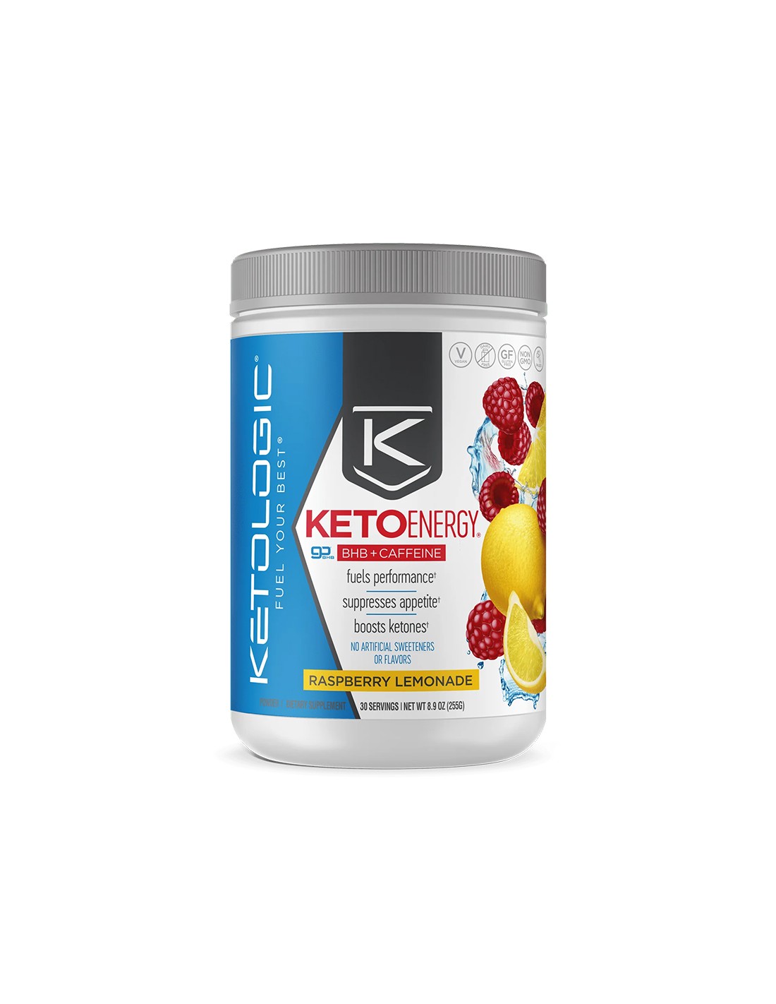Perdita di peso & Brucia grassi - KetoEnergy BHB + caffeina, 255 g di polvere al gusto di limonata al lampone