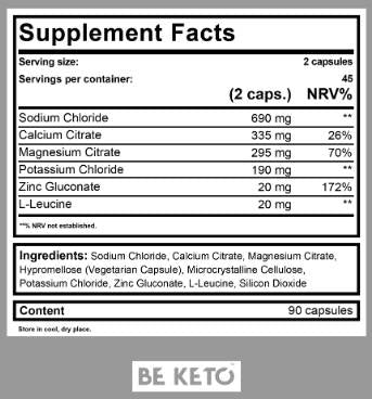 Capsule di chetoliti | Formula cheto elettrolitica - 90 capsule