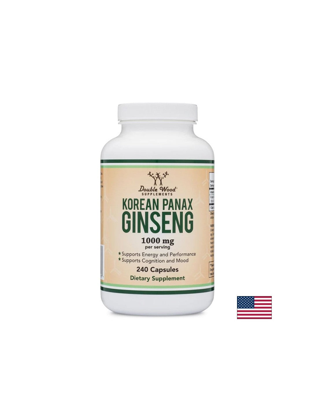 Panax Ginseng coreano - Ginseng coreano, 240 capsule <tc>Double Wood</tc>