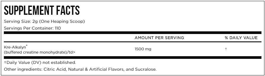 Polvere Kre-Alkalyn EFX - 210~220 grammi