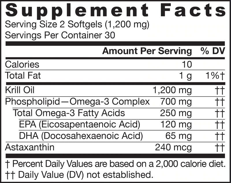 Olio di Krill 1200mg - Olio di Krill 60 capsule molli