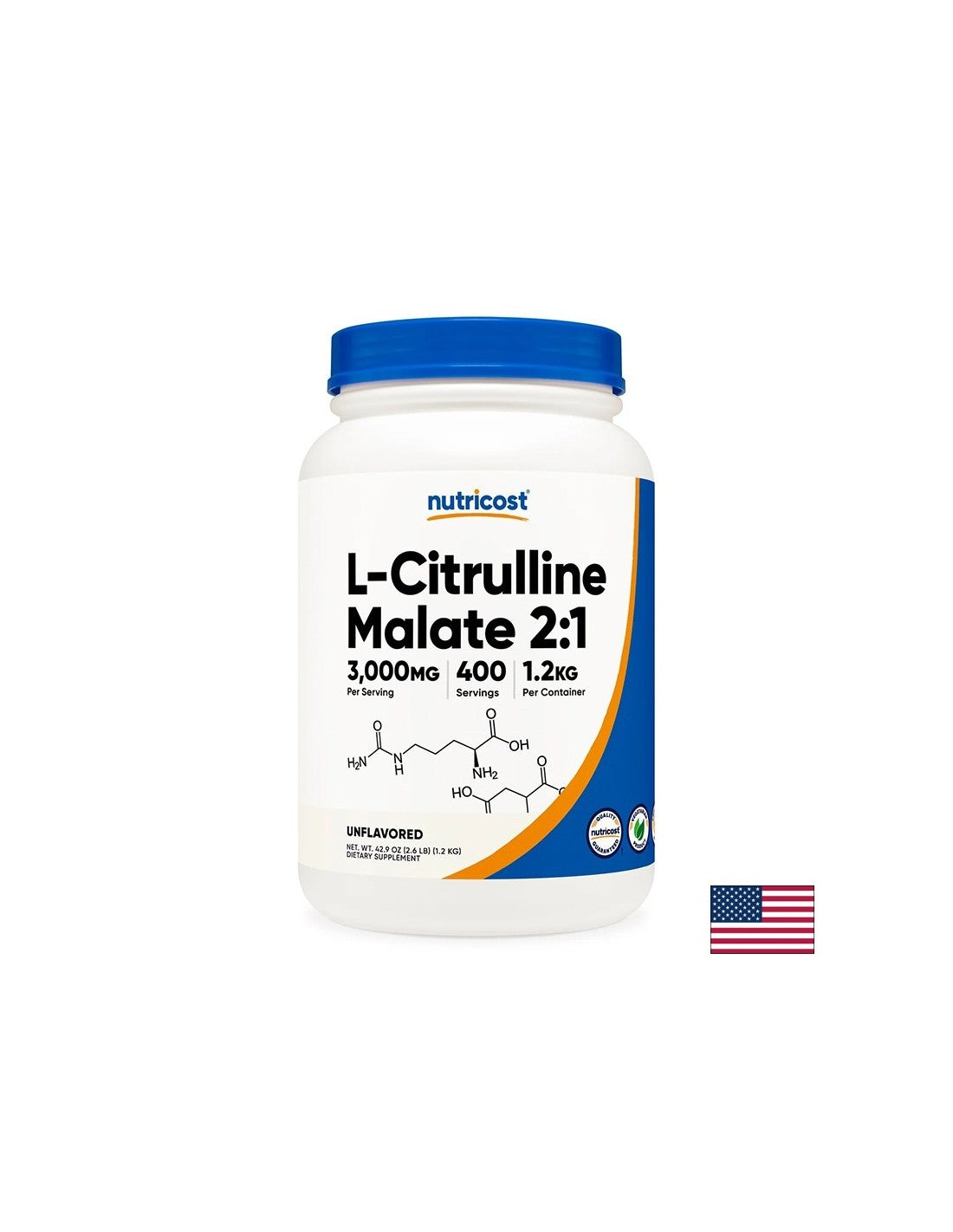 L-Citrullina (malato) - Resistenza e recupero muscolare, polvere da 1,2 kg