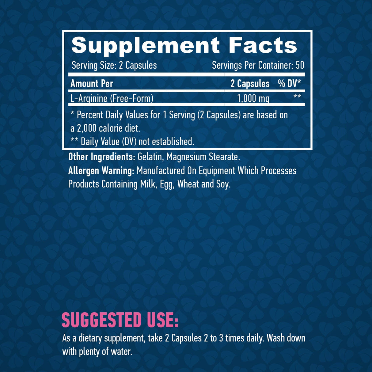 L-Arginina 500 mg./100 tappi.