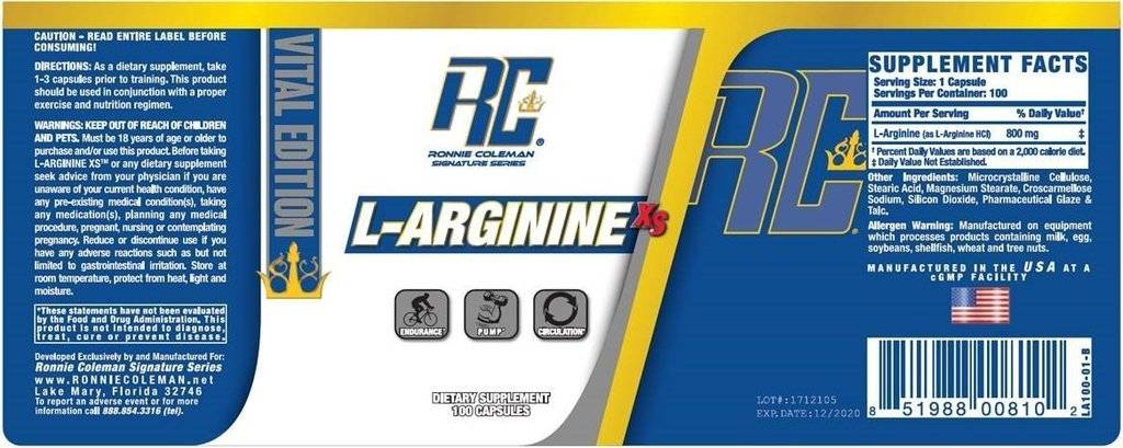 L-Arginina XS - 100 capsule