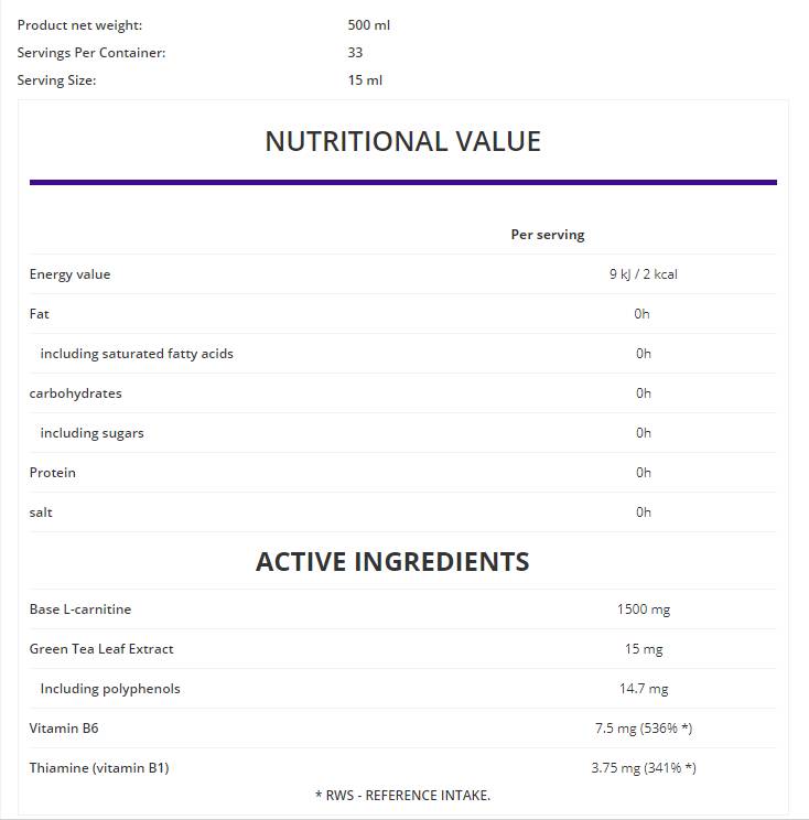 L-Carnitina + Tè Verde 500 ml