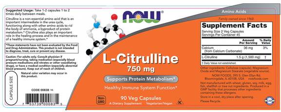 L-Citrullina 750 mg - 90 capsule
