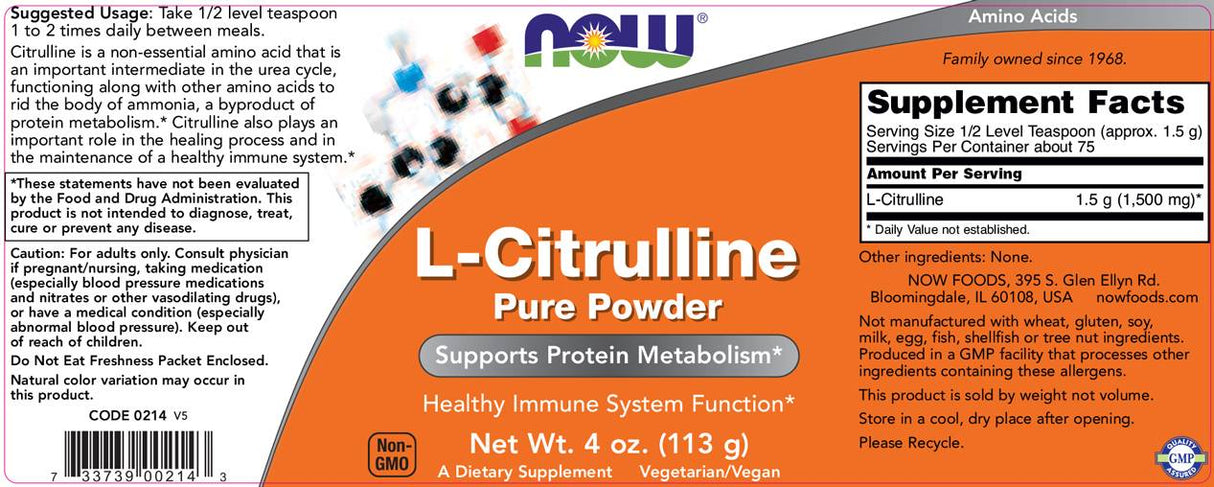 Polvere di L-citrullina - 113 grammi