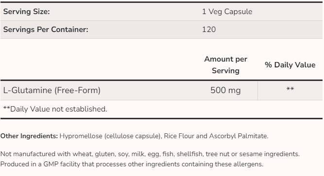 L-Glutammina 500 mg - 120 capsule