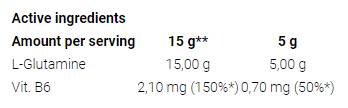 Polvere di L-Glutammina | Glutammina micronizzata con Vit. B6 - 450 grammi