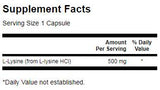 L-Lisina 500 mg - 100 capsule