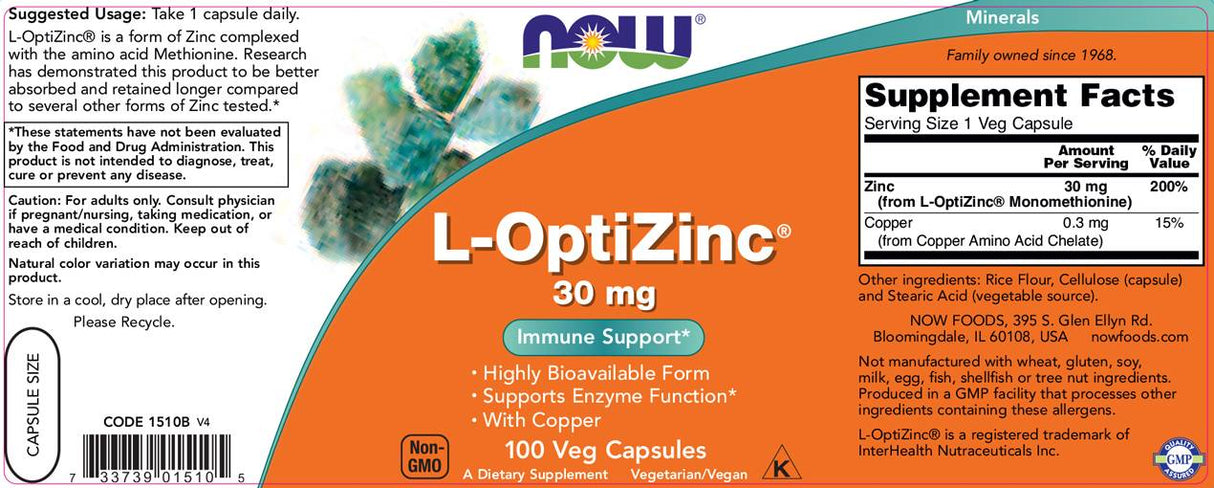 L-OptiZinc® 30 mg./100 tappi. -0