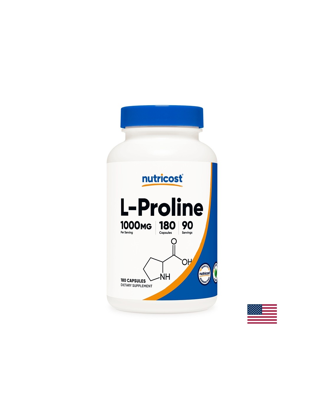 Ossa e articolazioni - L-Prolina, 500 mg/180 capsule, 90 dosi <tc>Nutricost</tc>