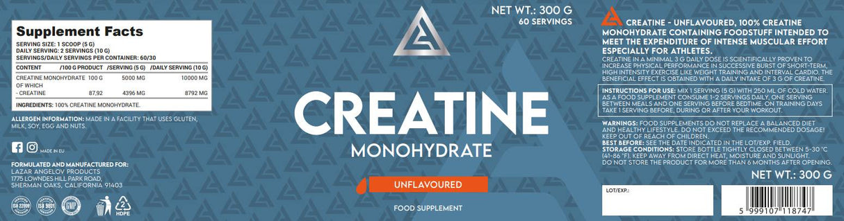 LA Creatina monoidrato in polvere - 300 grammi