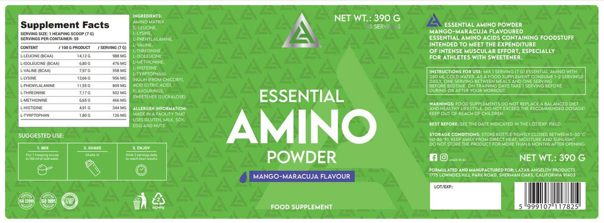 Polvere amminica essenziale LA | EAA - 390 grammi