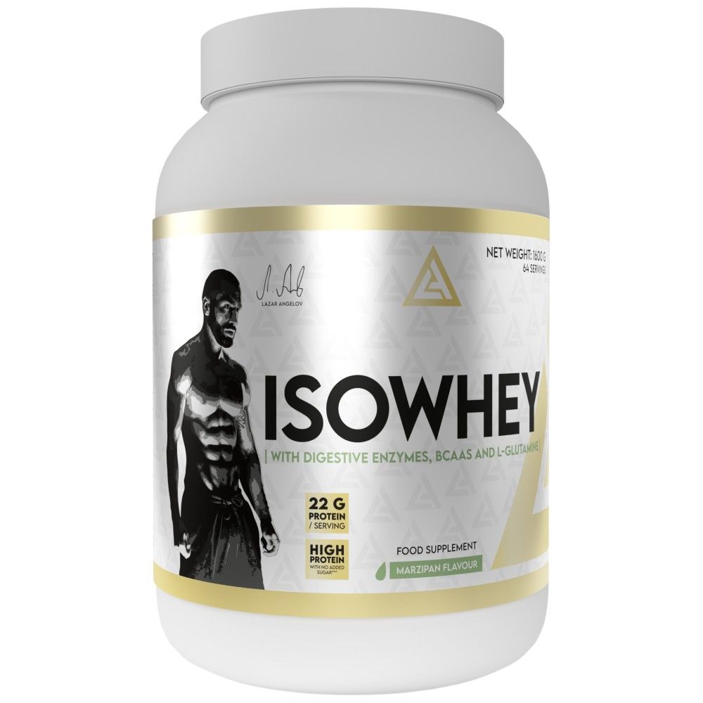 ISOWHEY | Isolato di proteina del siero di latte con enzimi digestivi, BCAA e glutammina - 1600 grammi