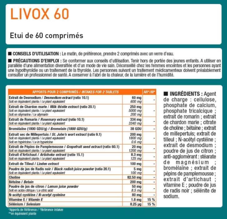 LIV.OX® 60 | Formula di disintossicazione e protezione del fegato 60 compresse