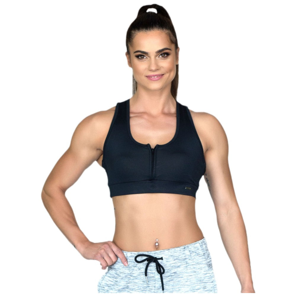 Bustino con zip/Canotta LW Zip - Nero