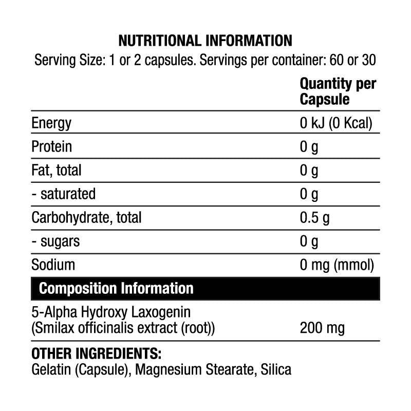 Lasso | Laxogenina ~ Estratto di Smilax Officianalis - 60 capsule