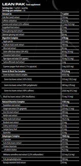 Lean Pak | Formula brucia grassi definitiva con termogenici e diuretici & Adattogeni - 30 bustine