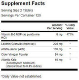 Lecitina, Kelp, B-6, & Aceto di sidro 428 mg - 240 compresse