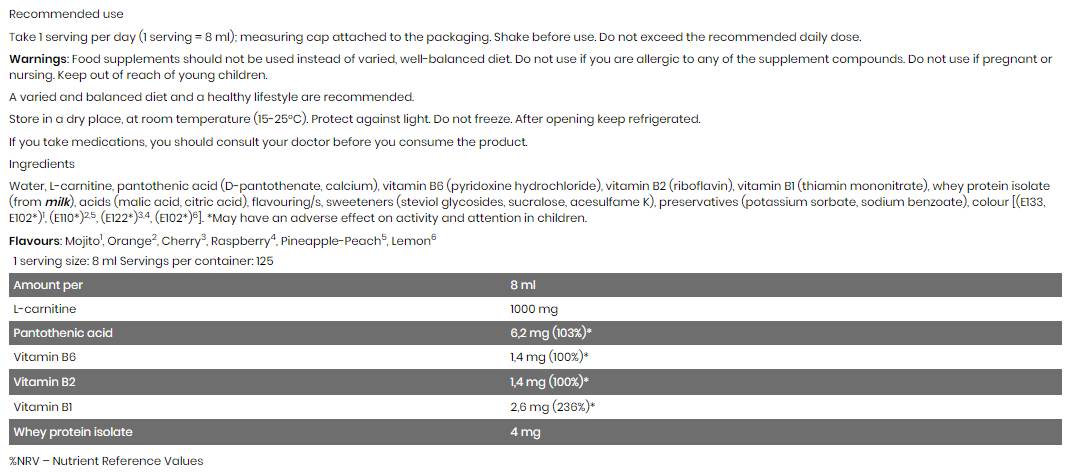 Levro L-Carnitina Liquida 125000 - 1000 ml