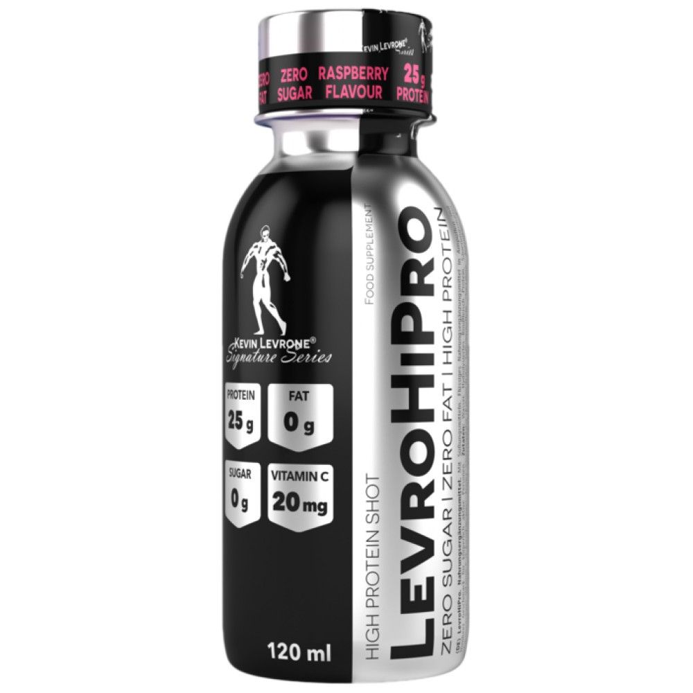 LevroHiPro Shot/25 g di proteine ​​di manzo idrolizzate senza zuccheri - 120 ml