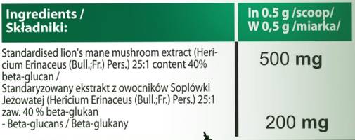 Polvere di criniera di leone 25:1 500 mg - 30 grammi