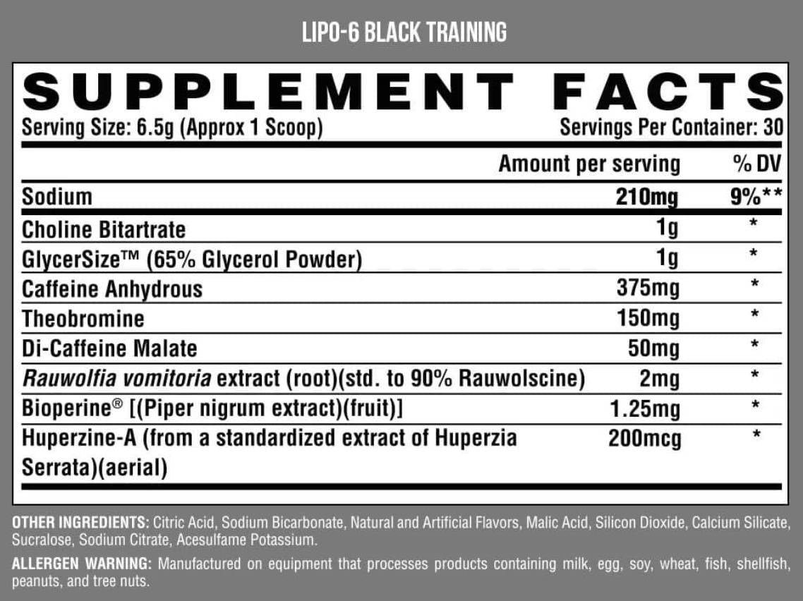 Lipo 6 Black Allenamento/Pre-allenamento - 264 grammi
