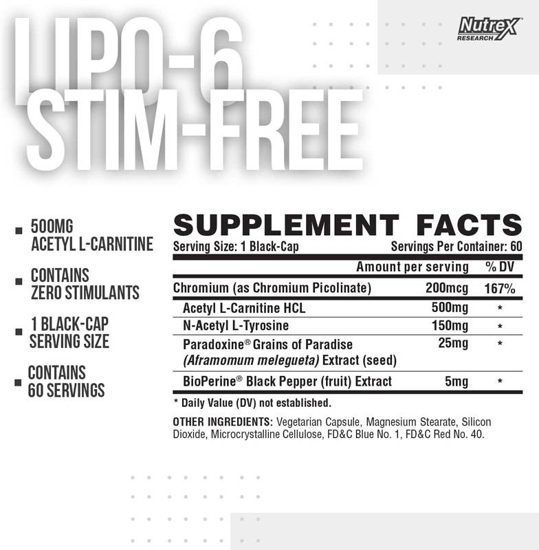 Lipo 6 Black Ultra Concentrato/Senza stimolazione - 60 capsule