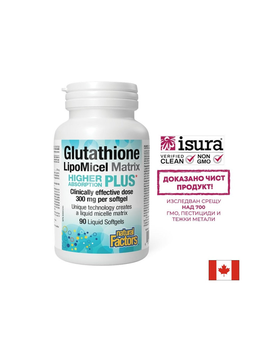 Antiossidante - Glutatione LipoMicel Matrix, 300 mg x 90 capsule softgel <tc>Natural Factors</tc>