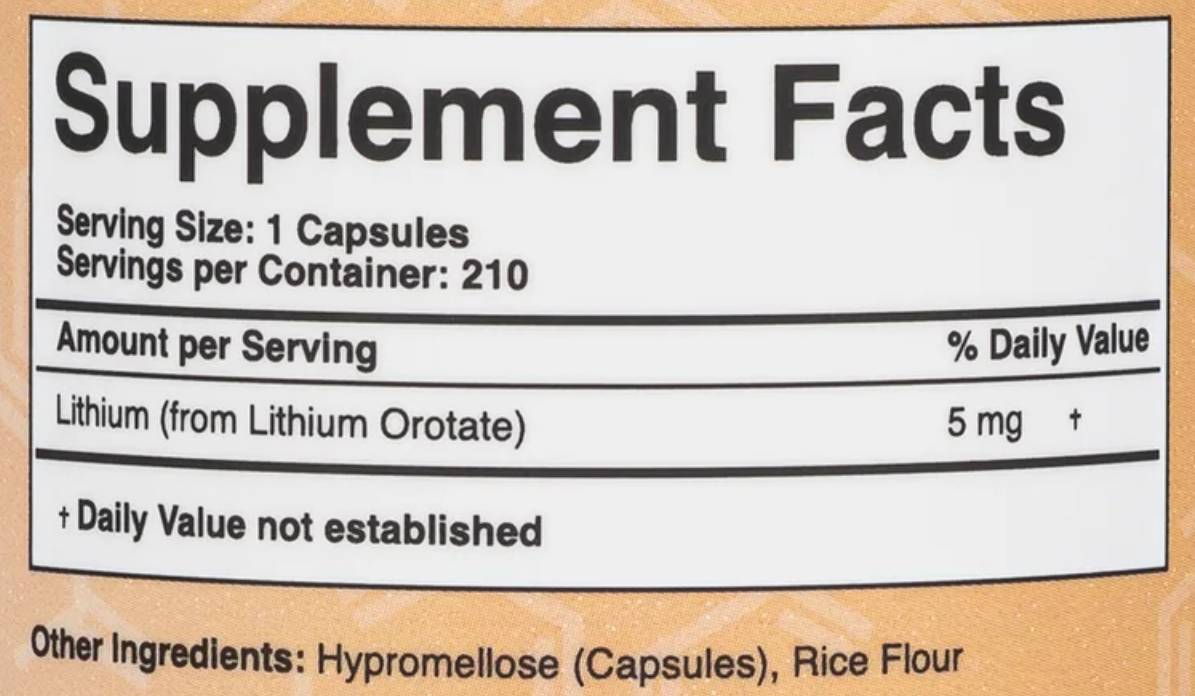 Litio Orotato 5 mg - 210 capsule