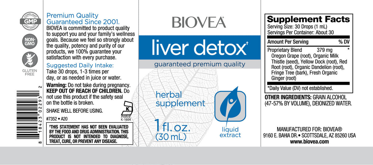 Gocce liquide disintossicanti per il fegato/30 ml